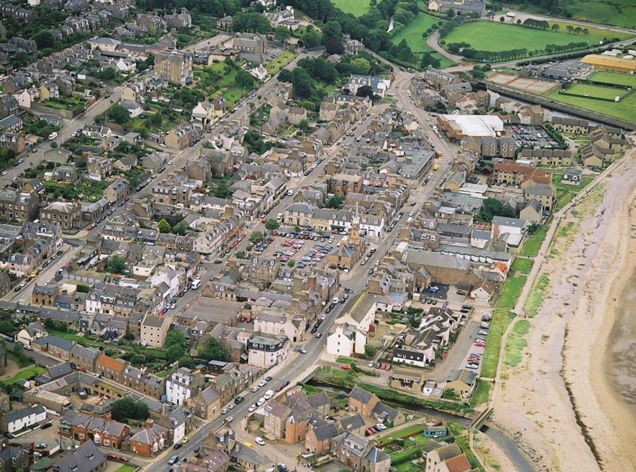 An aerial view of Stonehaven